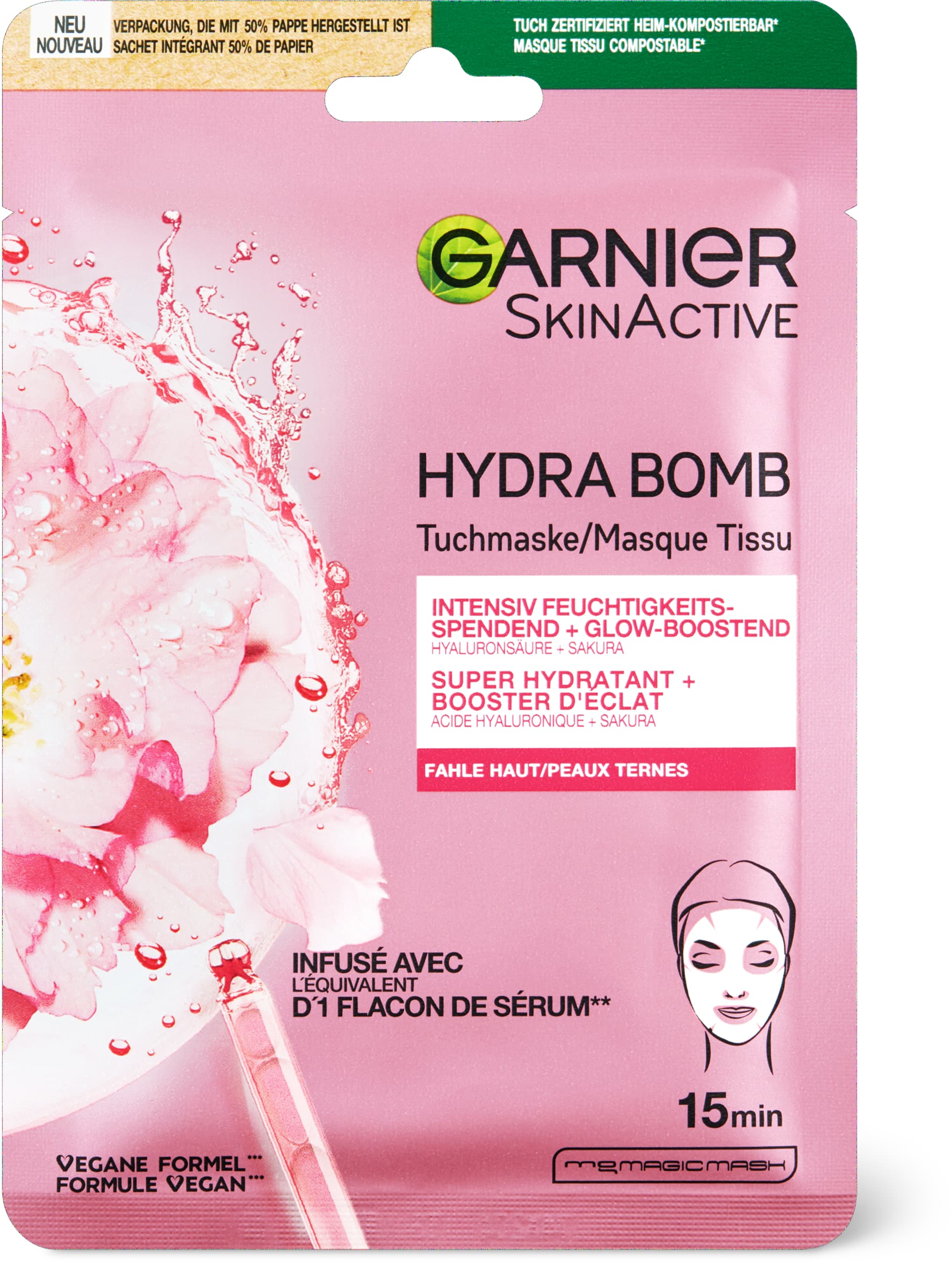 Garnier Hydra Bomb feuchtigkeitsspendende Tuchmaske